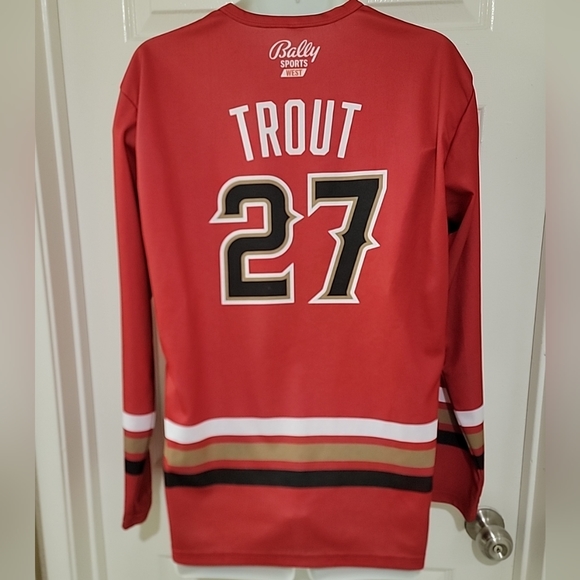 Anaheim Ducks Los Angeles Angels Mens Mike Trout Hockey SGA Jersey #27 Size XL - Picture 6 of 7
